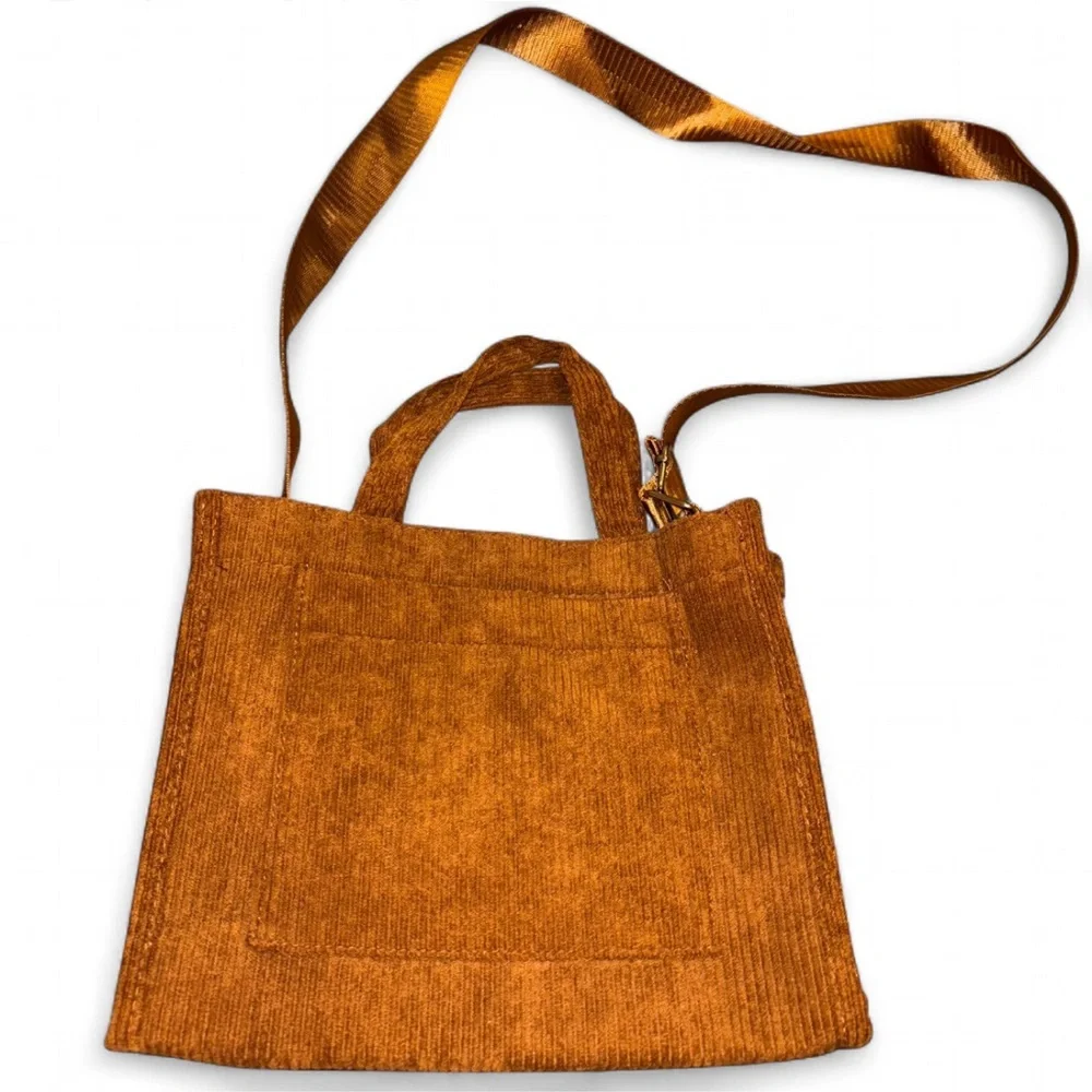 Brown Corduroy Crossbody Handbag - Picture 5 of 12